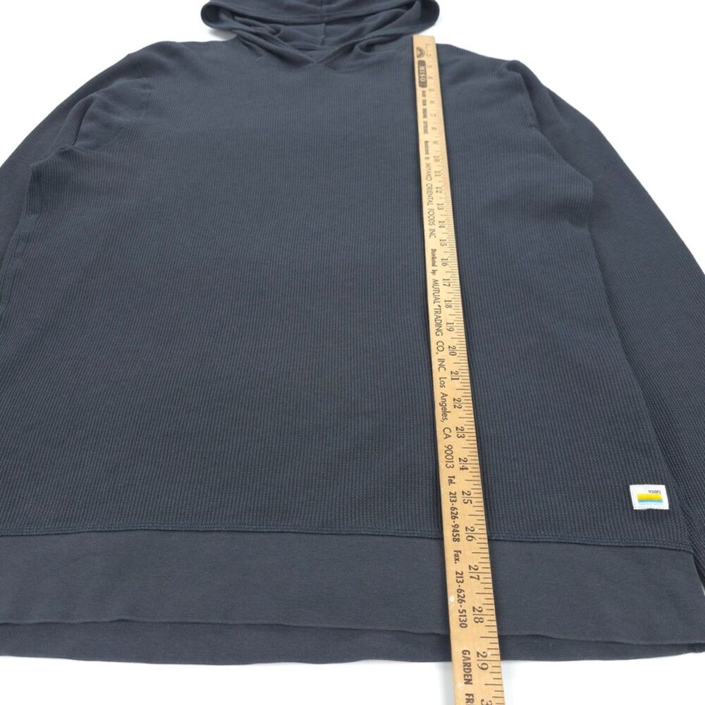 VUORI Waffle Hoodie Navy Long Sleeve Pullover Athleisure Minimal Sporty Beachy - Picture 6 of 11